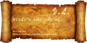 Vitéz Lóránt névjegykártya